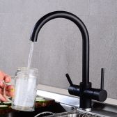 Juno Dual Handle Goose Neck Kitchen Sink Faucet
