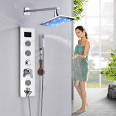 Juno LED Rain Shower Head System with Hand Held Shower Faucet