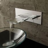 Juno Black Wall Mount Bathroom Glass Sink Faucet