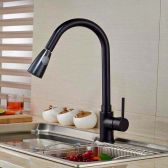 Juno New Black Pull-Down Sprayer Kitchen Sink Faucet