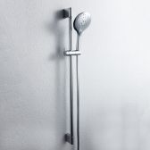 Juno Sliding Bar In Chrome Finish Circle For Bathroom With Shower Head And Flexible Hose