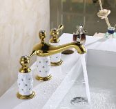 Juno Missa Series 3 Holes Bathroom Sink Faucet in Gold Finish