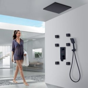 Juno Black Bronze Finish Rainfall Digital Shower Head