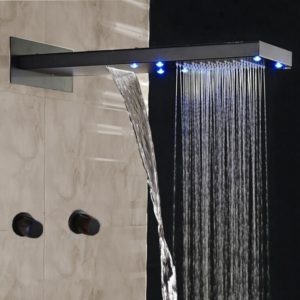 Juno Waterfall Rainfall LED Oil Rubbed Bronze Shower