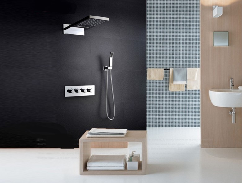 Marina 25 wall mount color changing led waterfall rainfall shower head