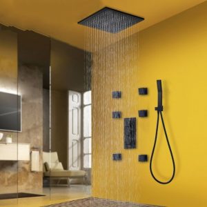 Black Bronze Rainfall Thermostatic Shower Head