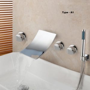 Wall mount chrome bathtub faucet