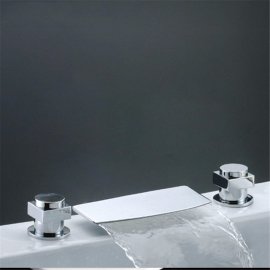 Juno Deck Mounted Chrome Waterfall Bathtub Faucet