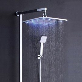 led rain shower head set with hand held shower head