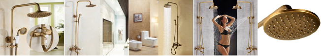 Antique brass shower head shower systems